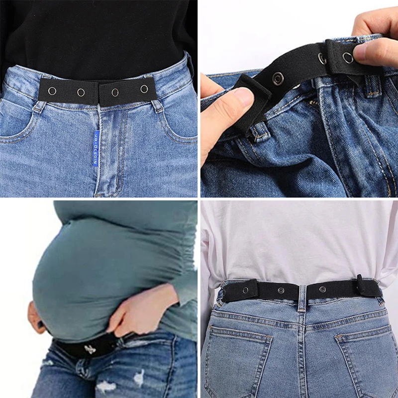 Extension de boucle de ceinture élastique gratuite pour femmes, boucle de réglage d'expansion élastique pour hommes, ceinture paresseuse Invisible pour jeans