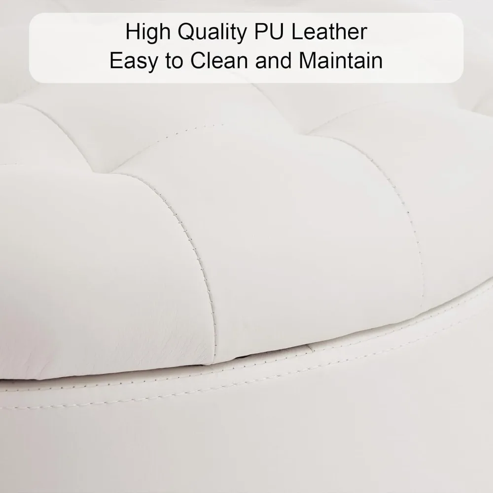 مسند دائري من البولي يوريثان مع تنجيد معنقدة بزر، مسند تخزين، غطاء قابل للإزالة، مسند قدم كلاسيكي #6