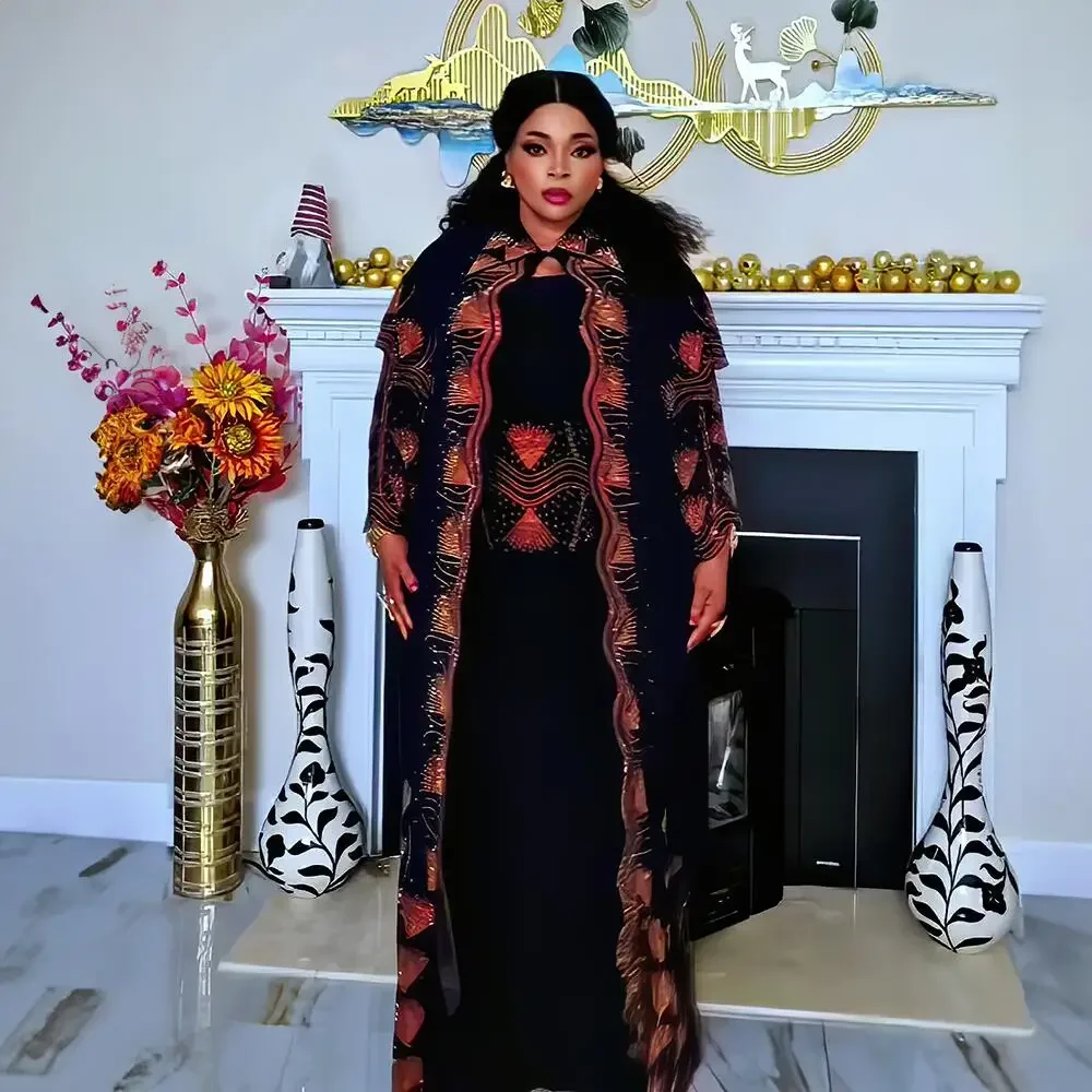 Conjunto de duas peças vestidos africanos para mulher vestidos de turquia para mulher luxo elegante 2025 vestido de casamento luxuoso vestidos africanos