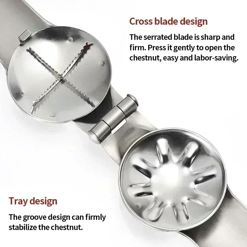 Stainless Steel Chestnut Opening Machine Nut Cracker Sheller Walnut Pliers Chestnut Cutter Opener Kitchen Gadgets Accessories image 6