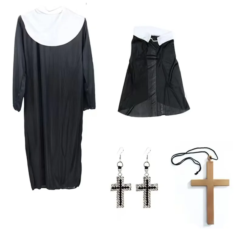 زي راهبة الهالوين من PESENAR للنساء، زي راهبة للنساء، زي الهالوين للبالغين لفستان الحفلات التنكرية