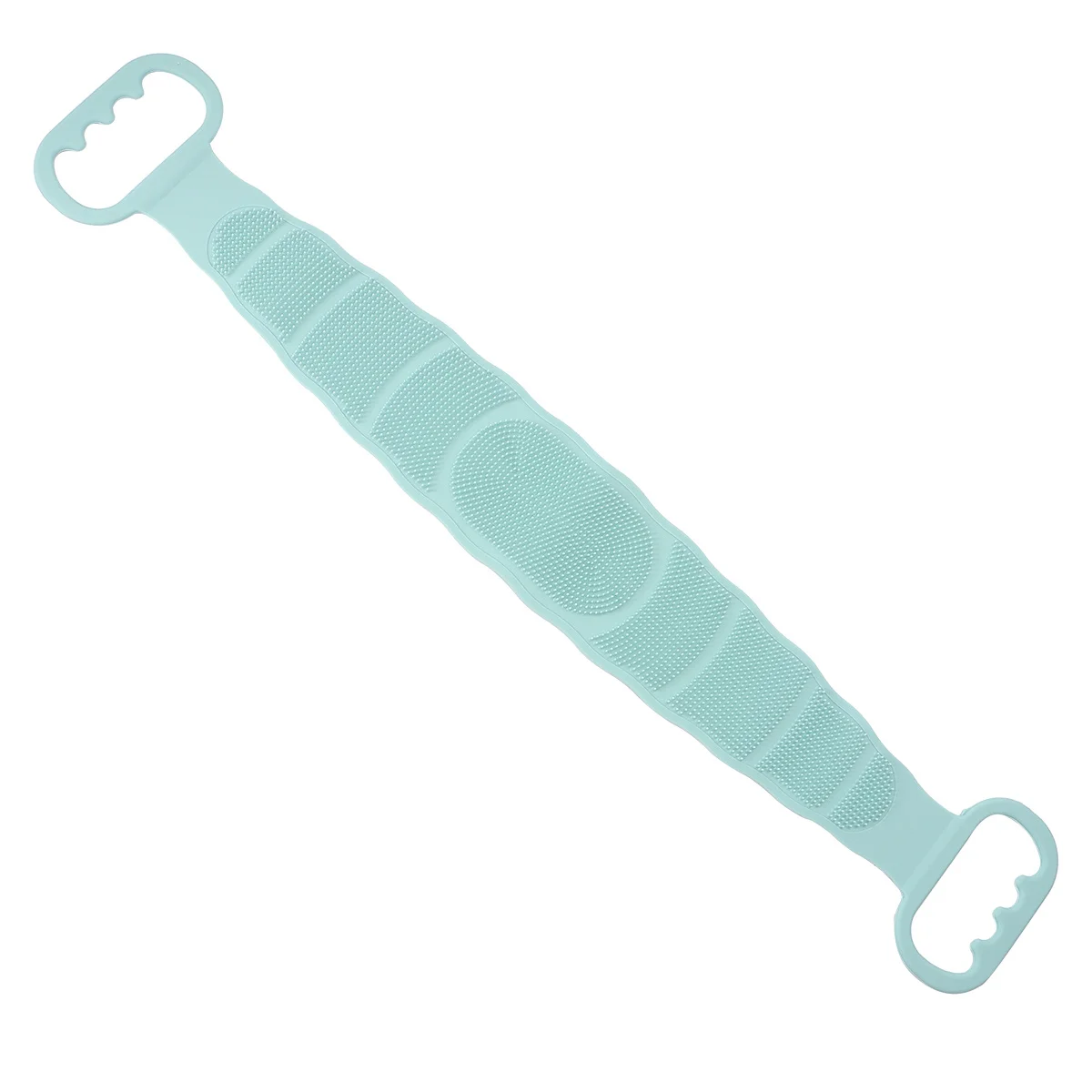 

Silicone Long Strip Back Shower Towel Exfoliating Belt Bath Scrubber Rubbing Mud Body Cleaning Tool with Hand Rings Hanging Rope