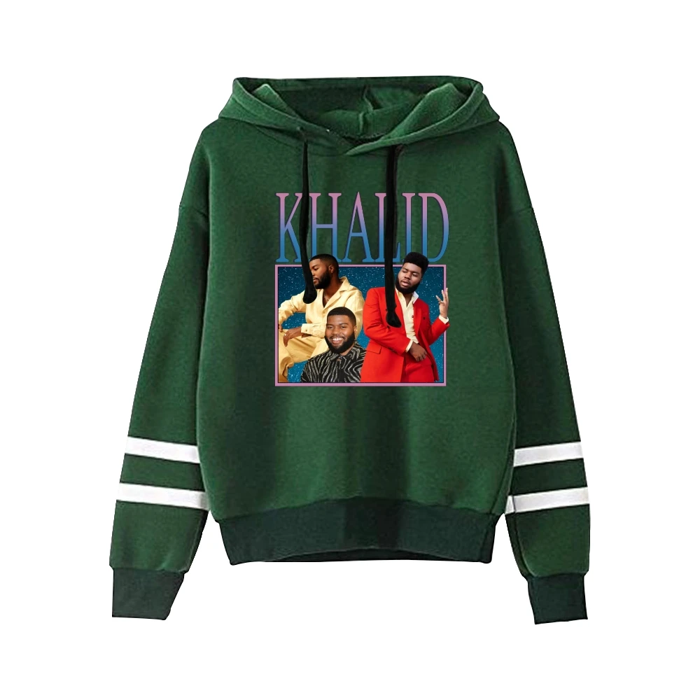 Khalid Vintage Rapper Unisex Pocketless Parallel Bars Sleeve Sweatshirt Women Men's Hoodie Hip Hop Clothes