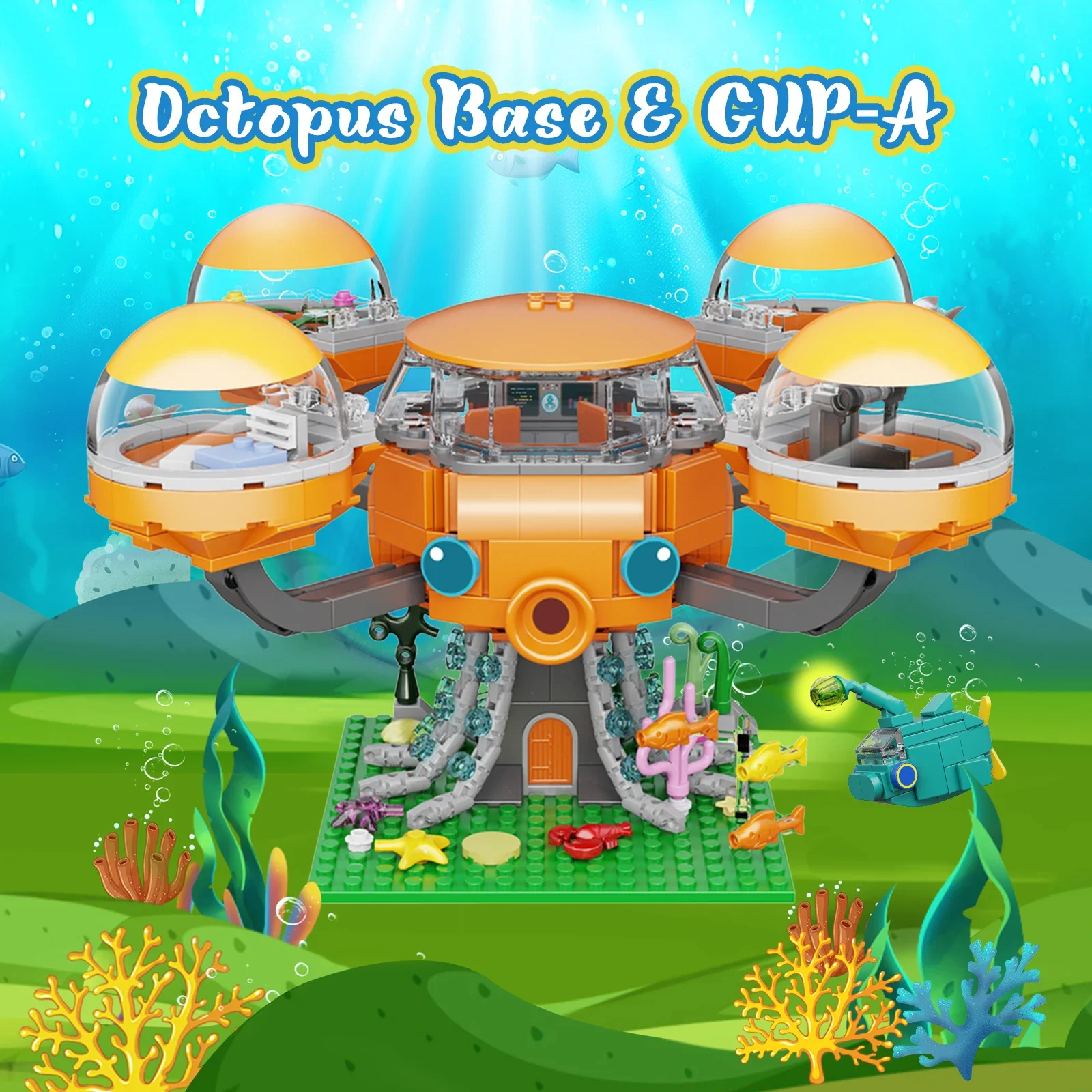 BZB Octopod Castle Model Kit Building Blocks Moc Ocean The Octonauts Bricks Octo-pod Bricks Kids Toys Kids Birthday Gifts