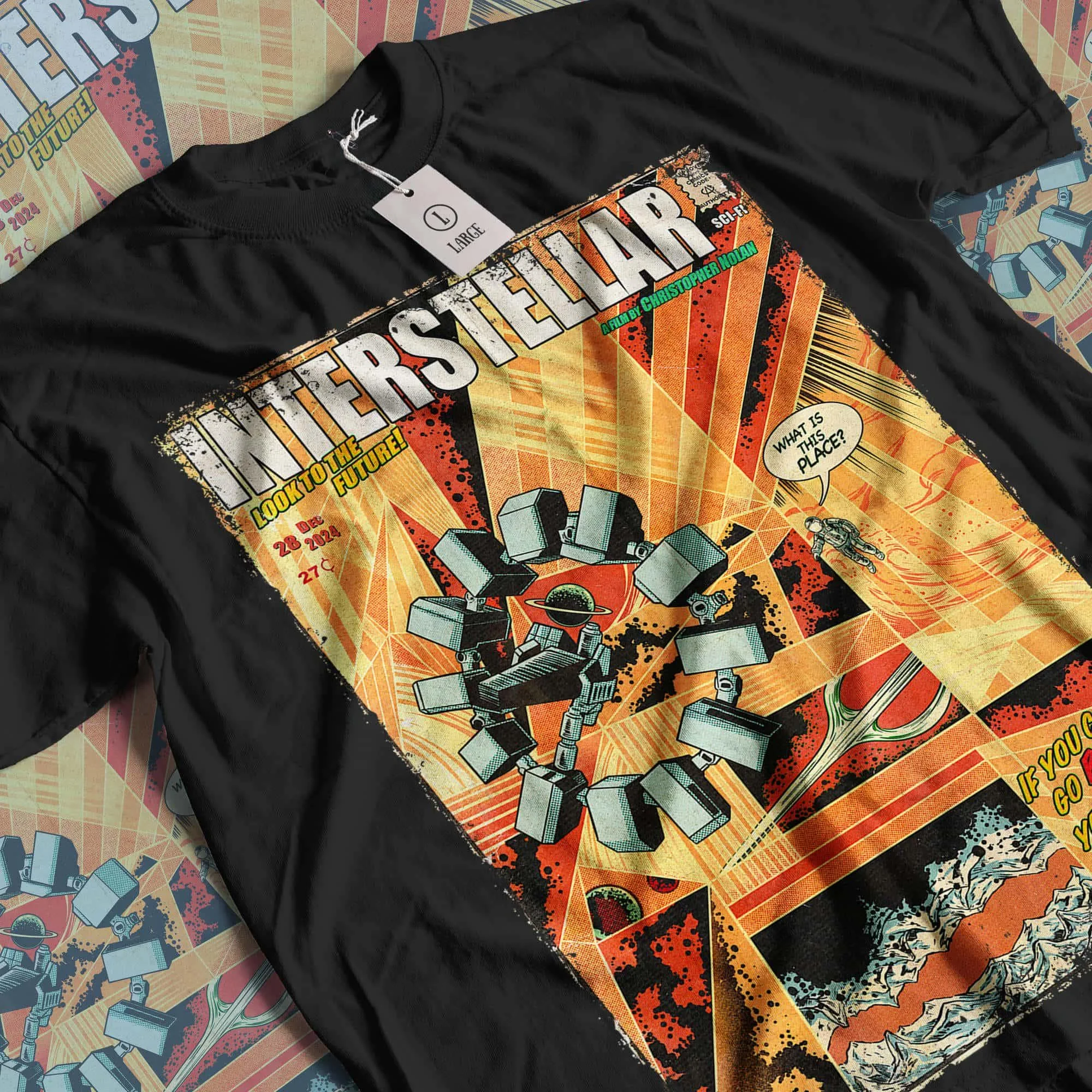 Aesthetic Interstellar Movie Graphic T-shirt: Vintage Sci-fi Unisex Tee