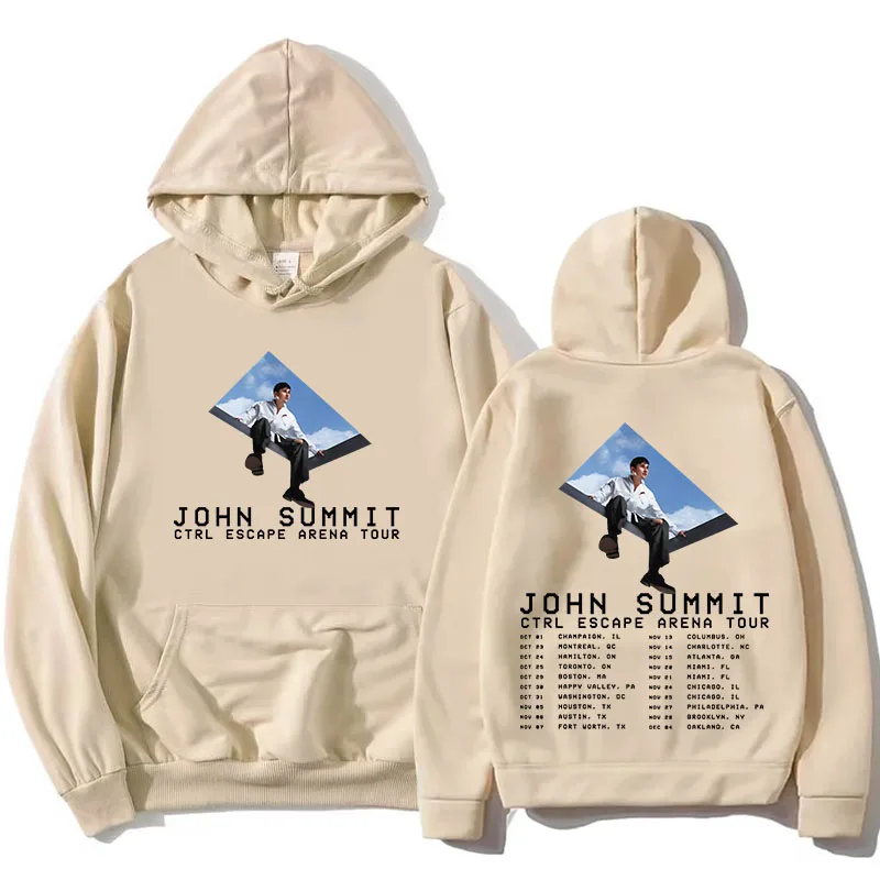 

JOHN SUMMIT CTRL ESCAPE Tour 2026 Hoodies Loose Long Sleeve Fashion Hooded Sweatshirt Graphic Print Pullovers Fleece Women Hoody