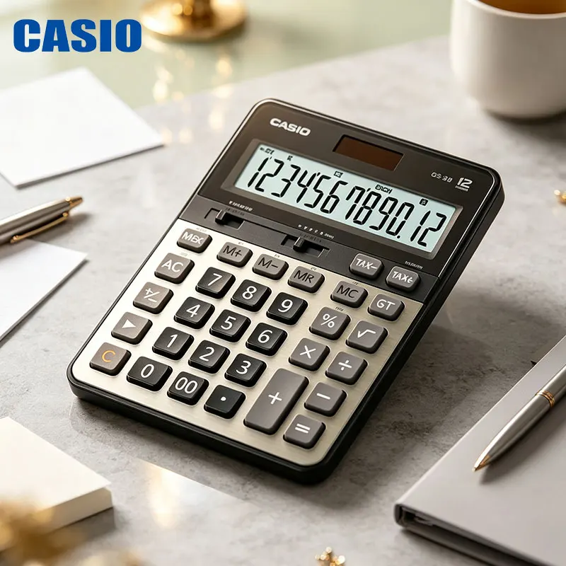 Casio-DS-2B Business Desktop Calculator with 12-Digit Display for Corporate Administration and Financial Accounting