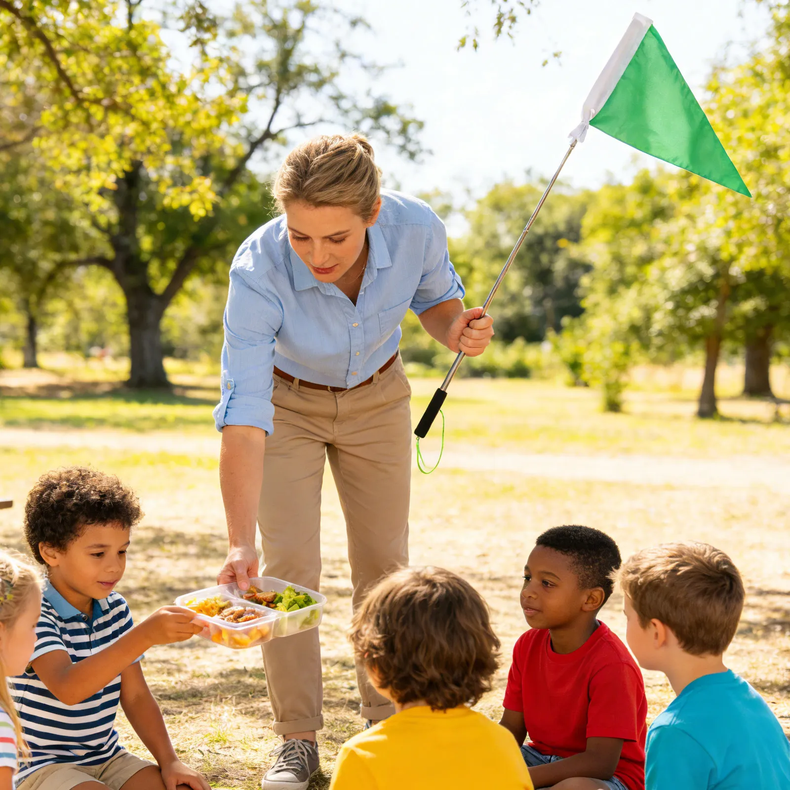 Adjustable Portable Tour Guide Flag with Retractable Telescopic Pole Bright Color Non Slip Design for Outdoor Activities Tour