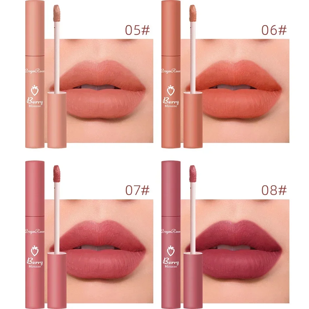 Heallor 12colors Matte Lip Gloss Berry Mousse Velvet Lip Glaze Waterproof Lasting Not Easy To Fade Lipstick Sexy Lip Makeup Cosm