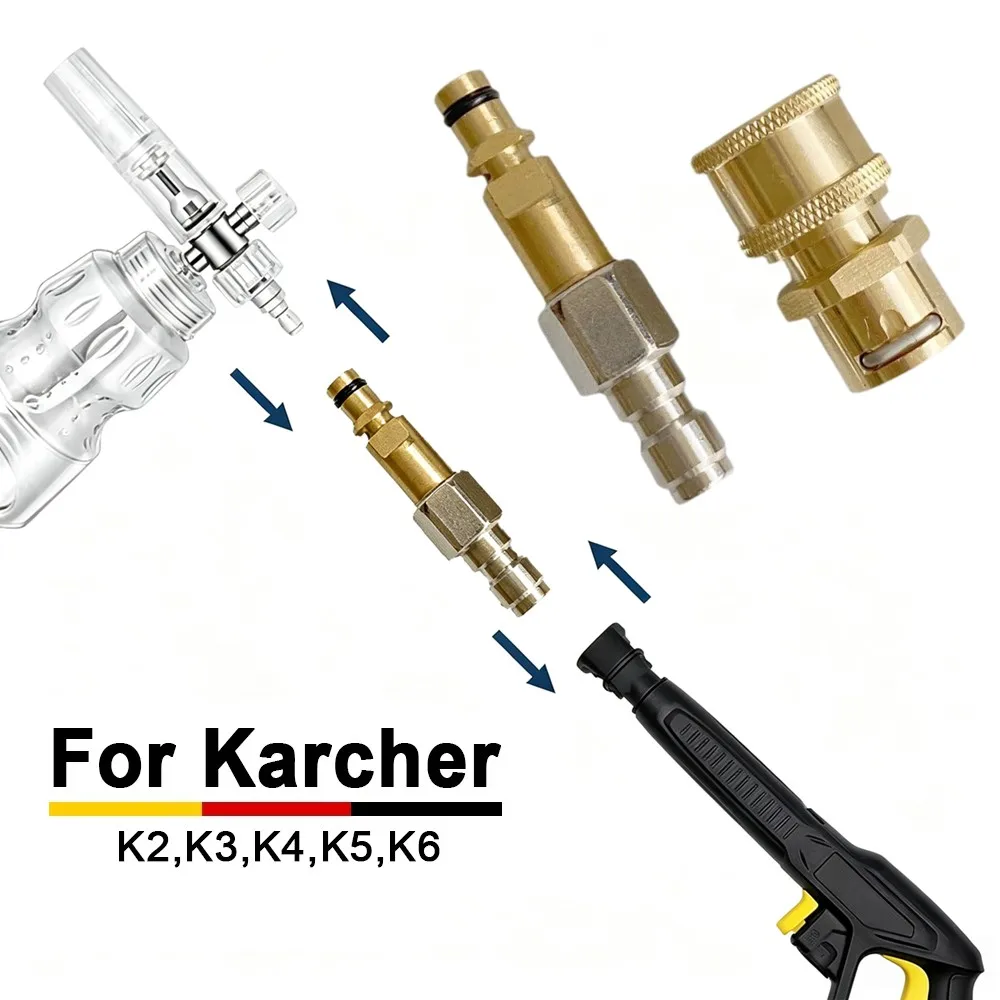 1/4 Inch High Pressure Wash Gun Connector Quick Connect Nozzle Adapter Connect Hose And Washer Compatible For Karcher K Series