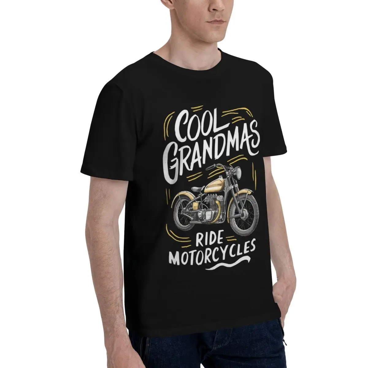 Cool Grandmas Ride Motorcycles Top Quality Movement High grade Kemp Tshirt Fitness Eur Size