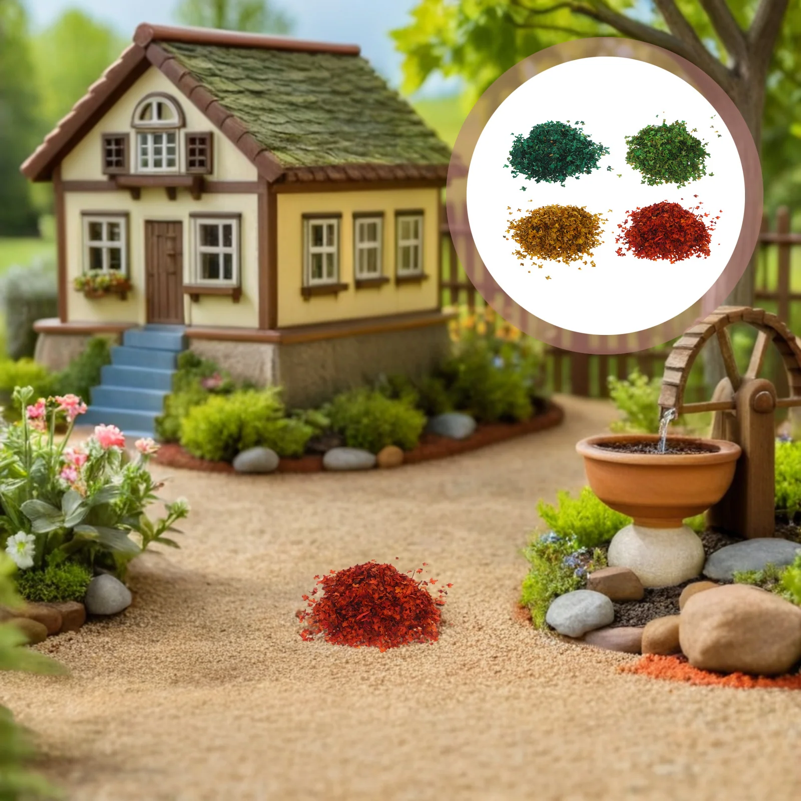 4 Bags Miniature Autumn Fall Leaves Simulation Leaves for DIY Fairy Garden Diorama Railway Scenery Railway Landscape Decoration