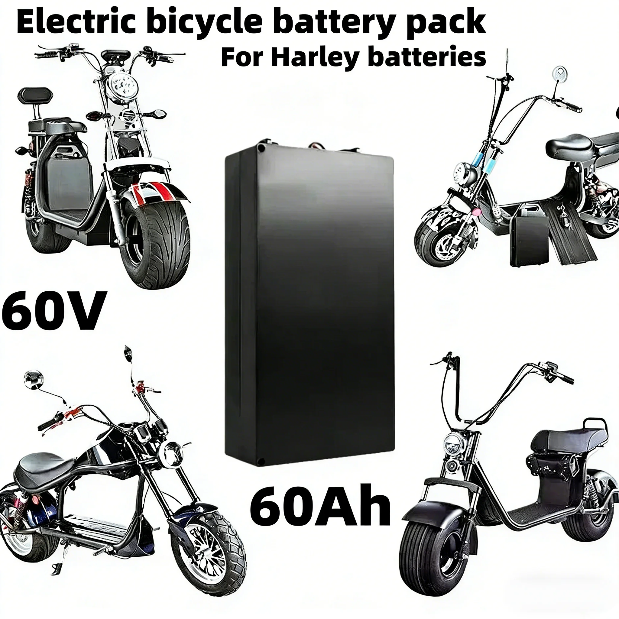 

✅60V 60Ah For Harley Two Theeled Electric Motorcycle Battery For 18650 Lithium Batteries Waterproof Citycoco Foldable Scooter