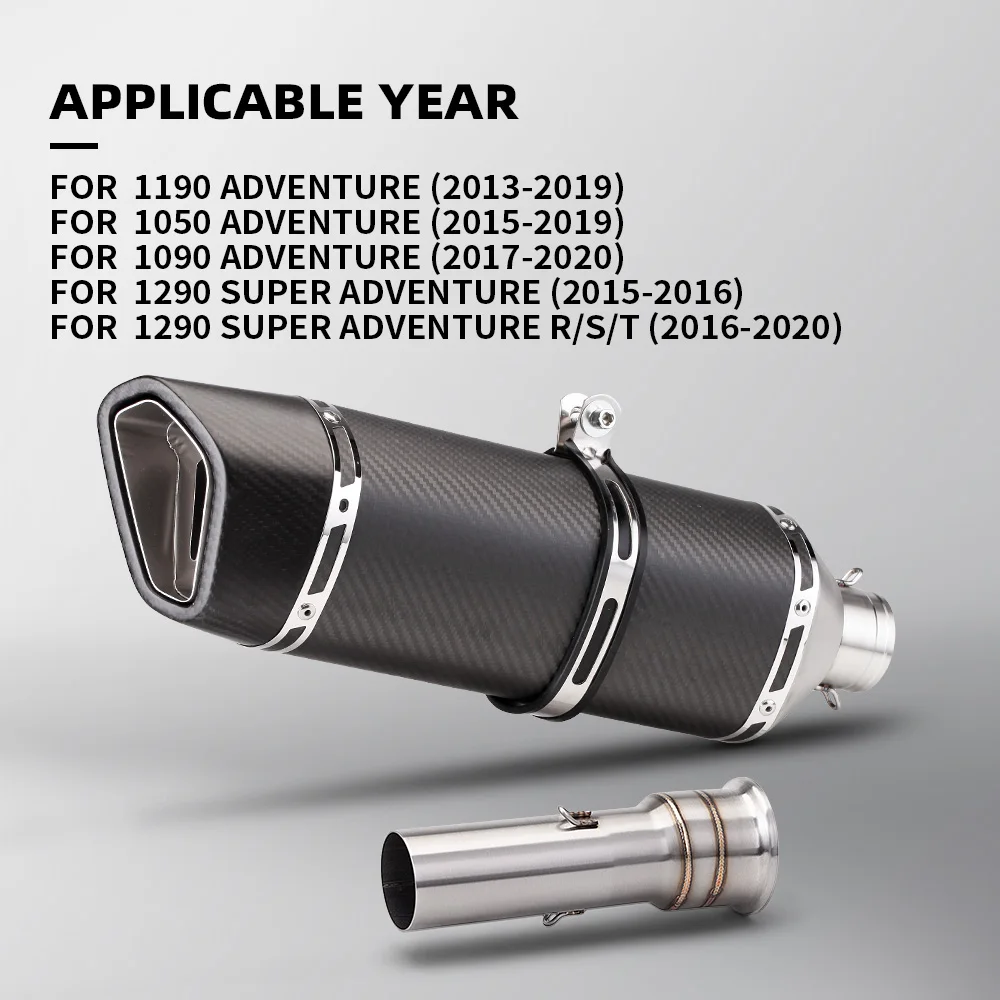 

Slip On For DUKE 1050 1090 1190 1290 2013 - 2019 Motorcycle Exhaust Escape System Muffler 51MM Middle Link Pipe