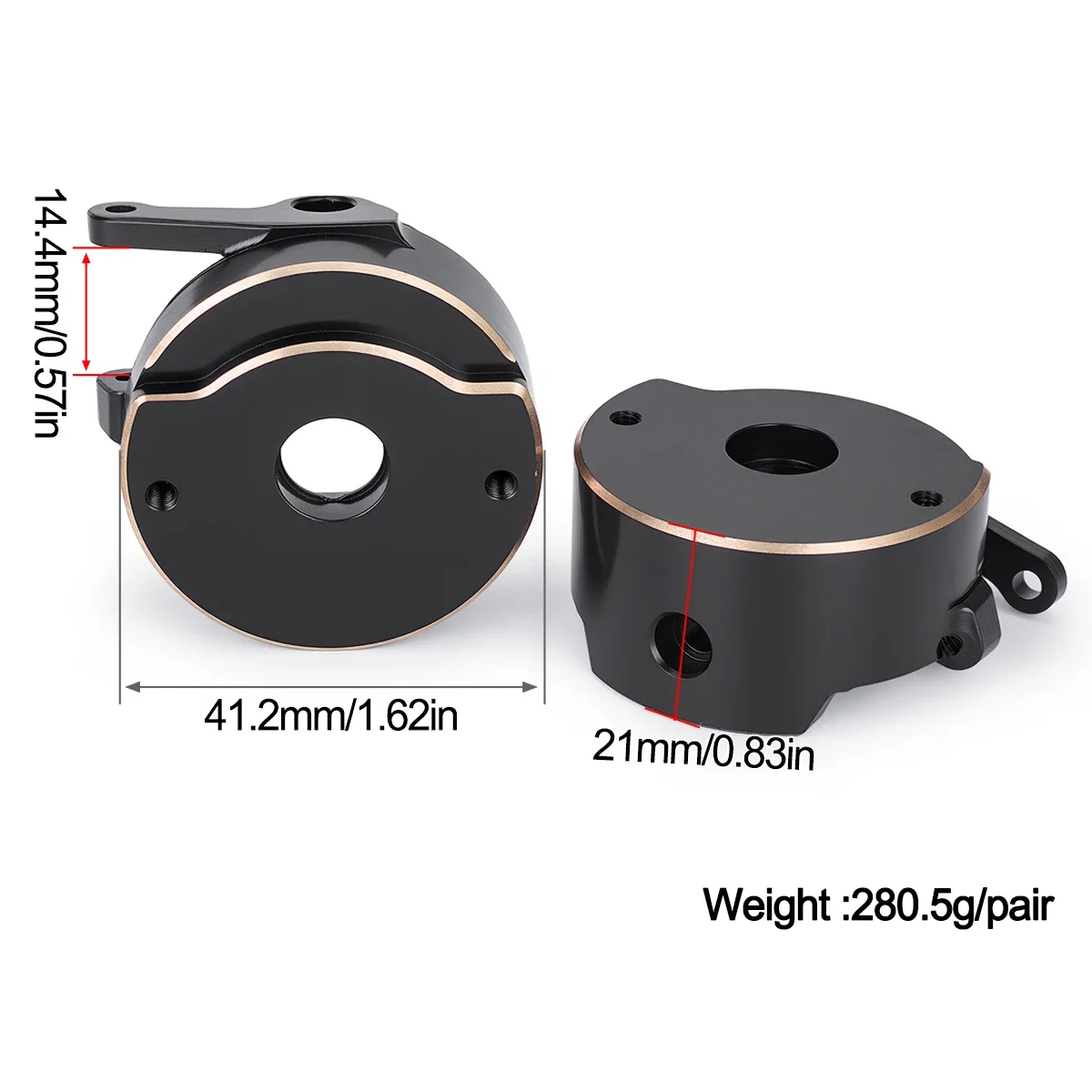 Black Brass Front Steering Knuckle Rear Axle Tube Cap Weights for 1/10 RC Crawler Car Vanquish F9 F10 F10T HD44 D44 VS4-10 Parts