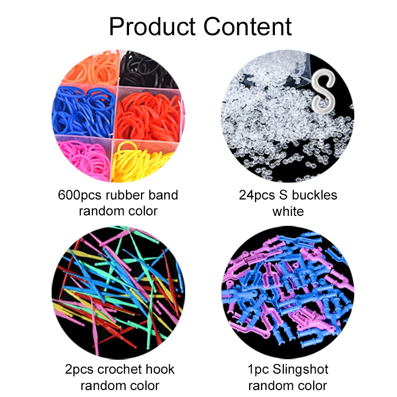 مجموعة نسيج الحبل مع صندوق تخزين لطيف الحرف اليدوية سوار الصداقة صنع شريط مطاطي لتقوم بها بنفسك المواد حزمة المنوال العصابات عدة TMZ