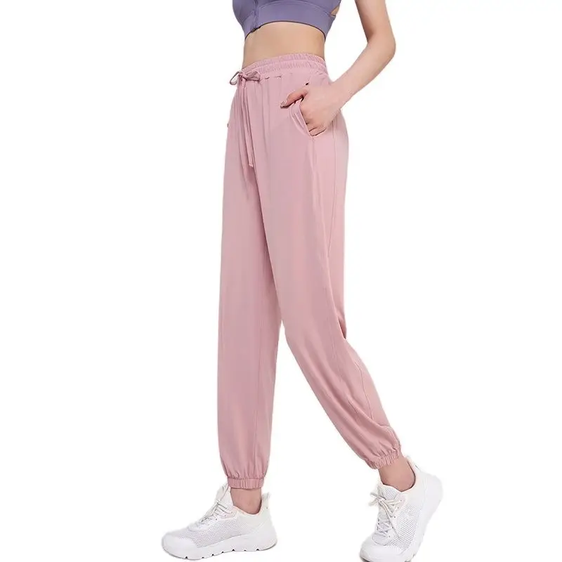 SOISOU Pantaloni da donna in Nylon pantaloni sportivi da palestra pantaloni sportivi larghi da Yoga abbigliamento sportivo traspirante elastico vita