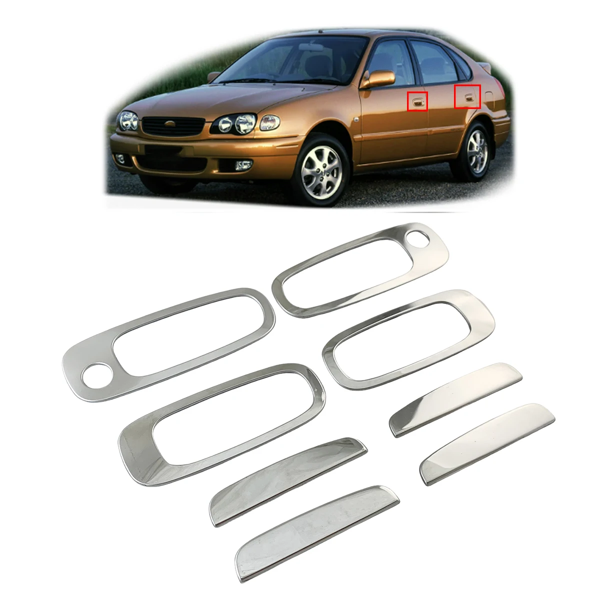 For Toyota Corolla AE110 AE111 1996 1997 1998 1999 2000 Stainless Steel Car Accessories Door Handle Bowl Cover Trim Paste Style