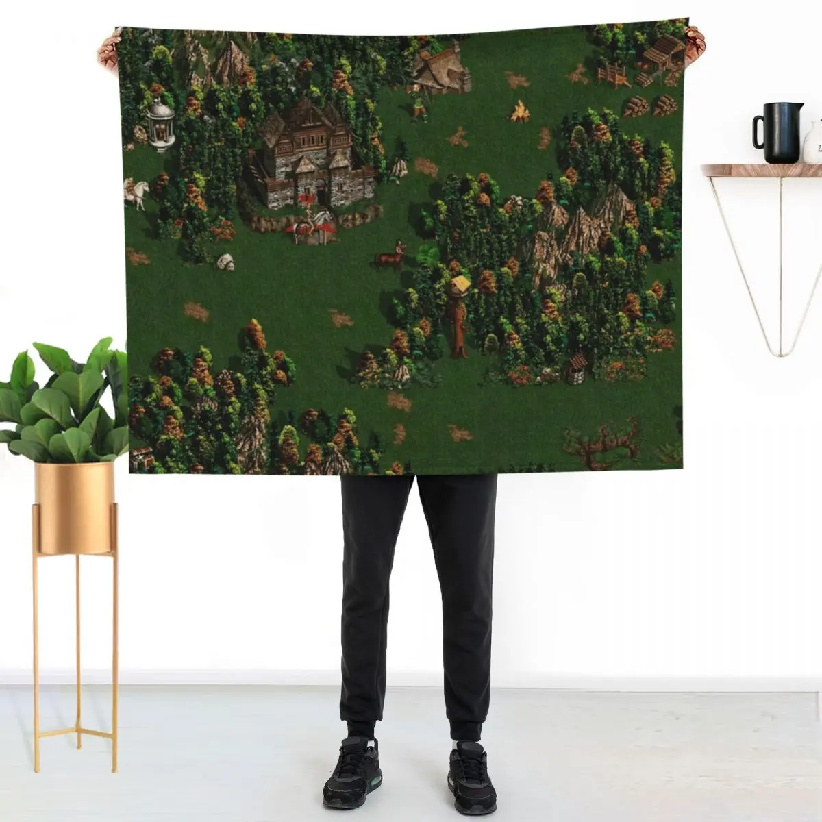 Heroes of Might and Magic III Upscaled screenshot Throw Blanket Bed linens Hairy Soft Beds Beach Winter beds for babies Blankets