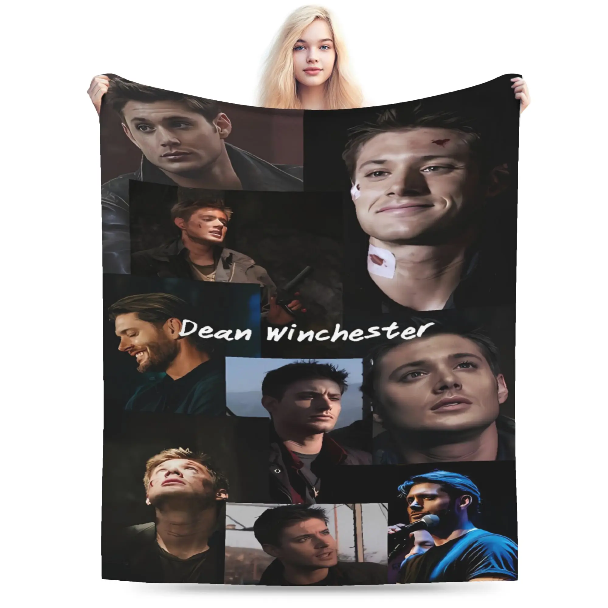 Jensen Ackles Super Warm Blanket Dean Winchester  Students Plush Bedding Throws Print Couch Chair Flannel Bedspread Sofa Cover