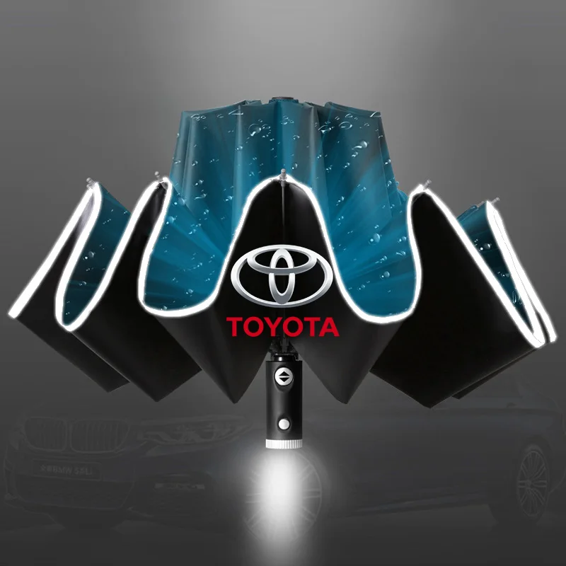 

Автоматический зонт со светодиодной отражающей полосой для Toyota GRsport Hilux Corolla Aygo Yaris Corolla Rav4 CHR Camry