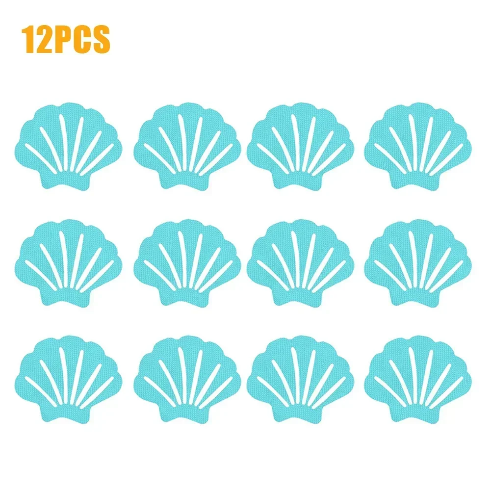 Shell Shape Anti Slip Stickers Bath For Barefoot Tread Waterproof Adhesive Backing 12 Pieces Clear / Pink / Blue