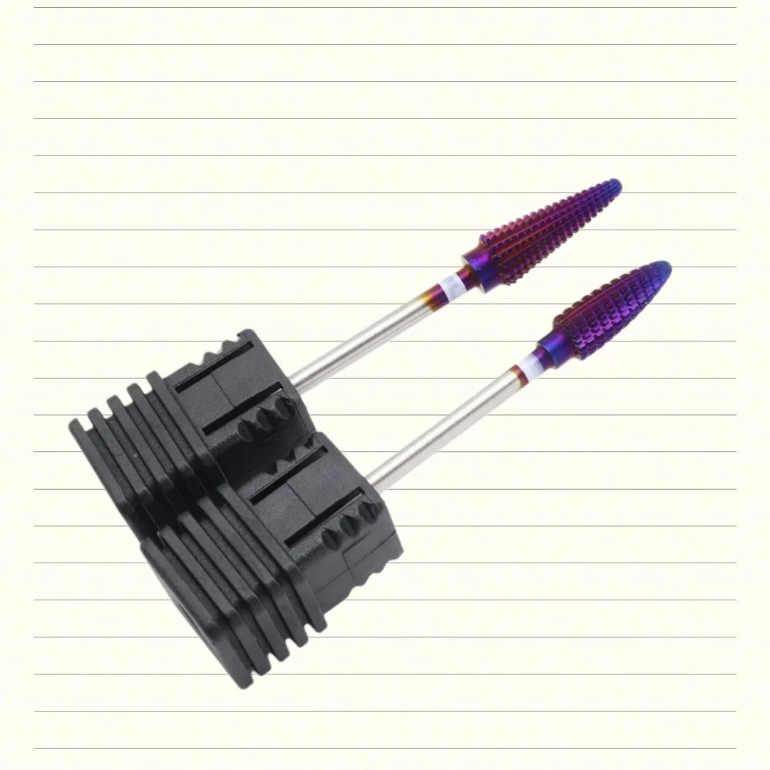 Hot! Purple Pro Whole Carbide Nail Drill Bits Nail Art Electric Drill Machine Files Nail Art Tools cut and polish bottom nail