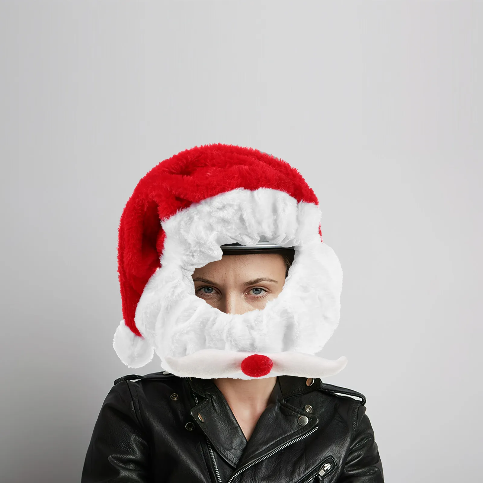 

Motorcycle Christmas Hat Santa Claus Design Elastic Stretch Cover for Outdoor Riding Festive Decor Fun Holiday