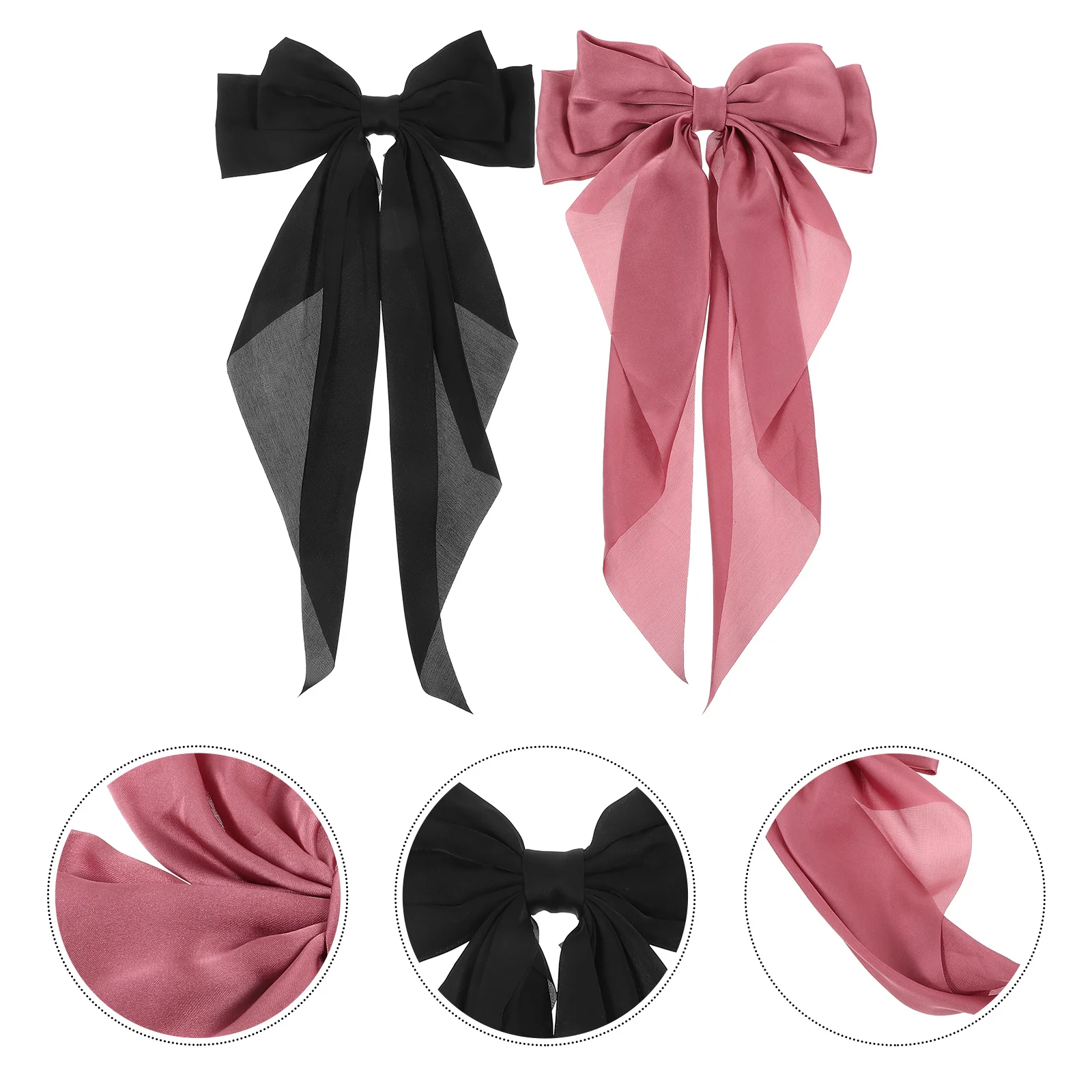 NOLITOY 2 قطعة مقاطع الشعر القوس الكبير للنساء الفتيات الشعر السميك هدية عيد الحب الشريط المشابك النسيج إكسسوارات الشعر #4