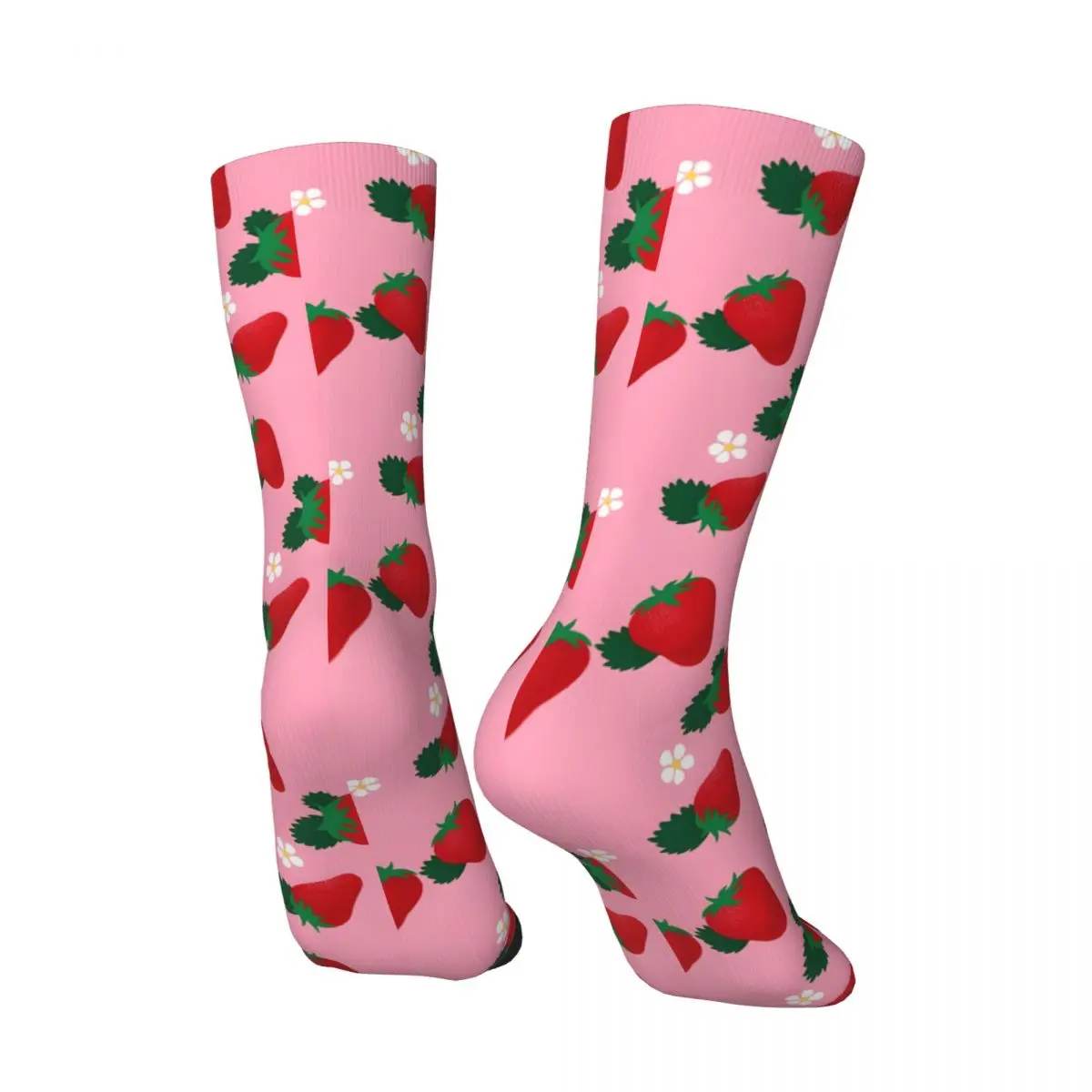 Strawberries_1 Men's Socks Retro Harajuku Street Style Novelty Pattern Crew Sock