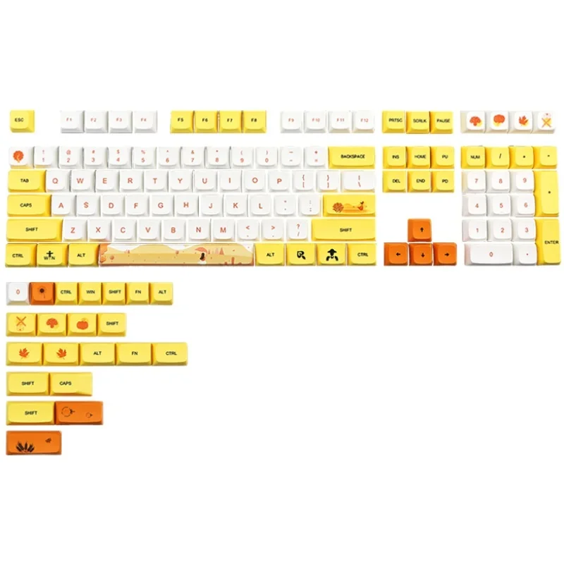 Qiuyun Sublimation 129-key PBT mechanical keyboard keycap GH60/64/68/96/104 full set of customization