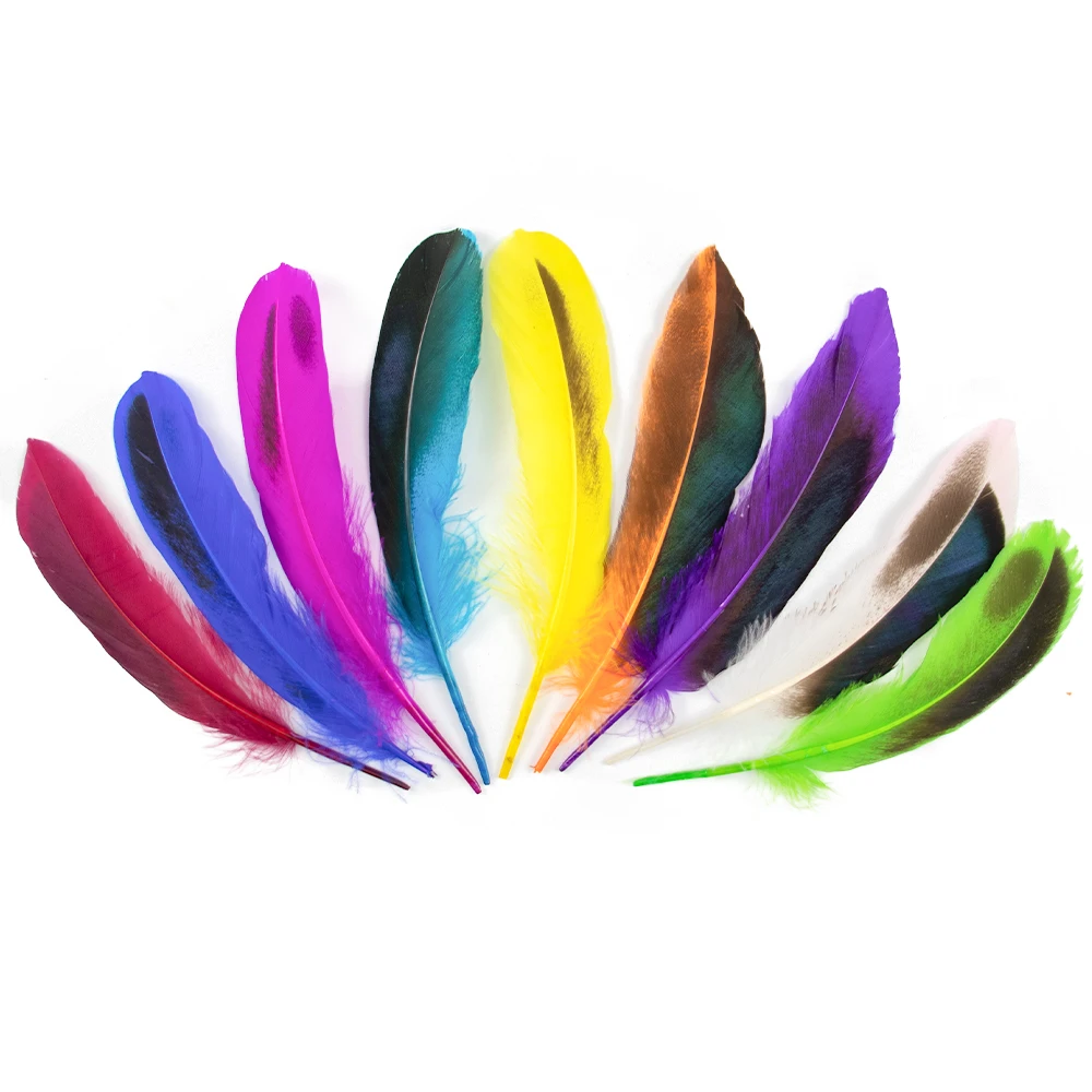 100 PCS/Lot Colorful Natural Green wild duck feathers 10-15 CM for Mask Headdress DIY Crafts Decoration Party Plumes Accessories