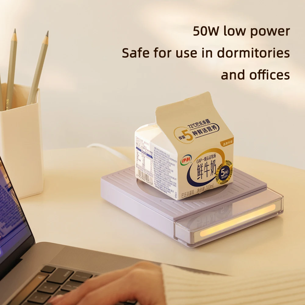 50 واط الكهربائية مدفأة القدح كوب سخان مع 4 والعتاد التحكم في درجة الحرارة لوح تسخين كوستر التدفئة للحليب القهوة مكتب المنزل 220 فولت