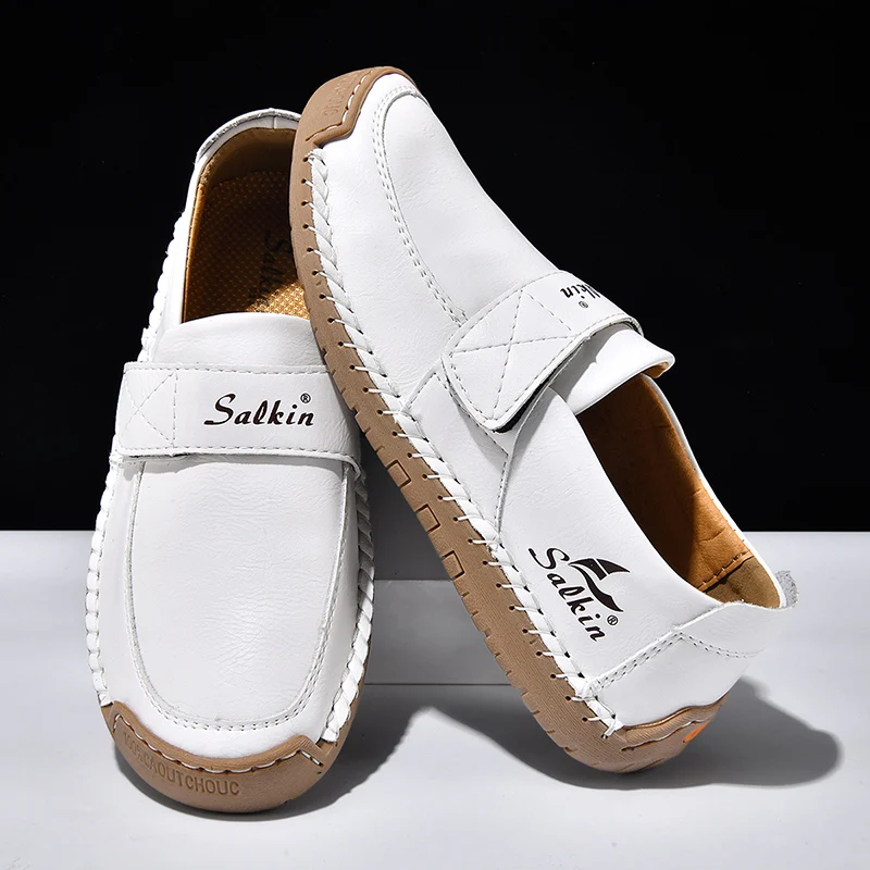 

Men's Slip on Loafers Soft Leather footwear Preppy Lightweight Driving Shoes Non Slip Daily Fashion Casual Outdoor Sneakers