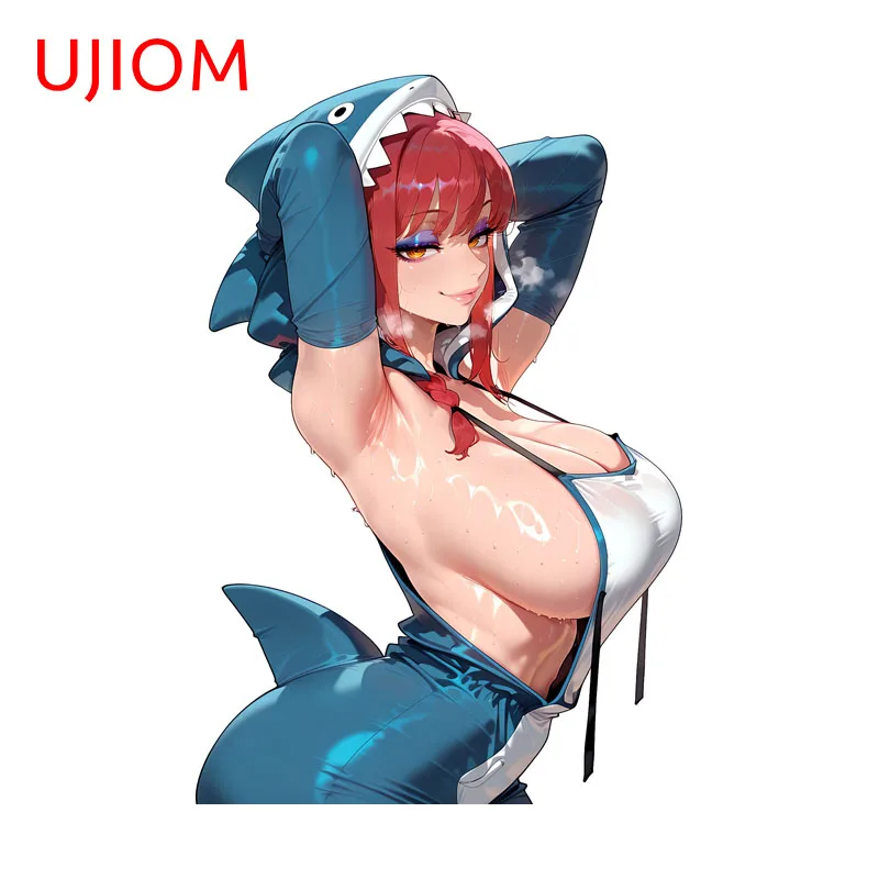 UJIOM Alluring Girl Makima Wall Sticker Shark Suit Exquisite Attractive Edgy Decal Suitable For Pretty Adhesive Wallpaper