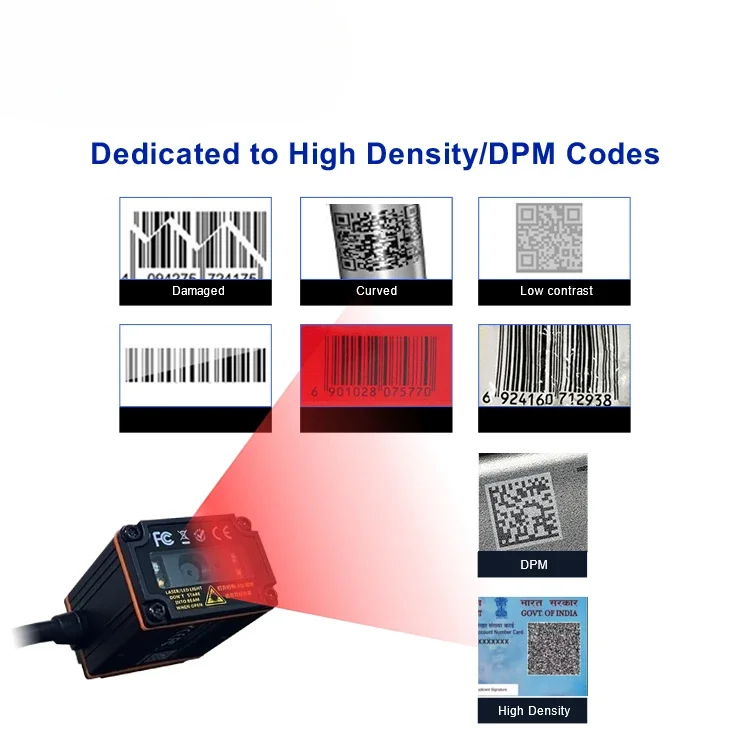 for High Performance USB RS232 High Density IP65 Fixed Mount DPM Scanner Industrial Fixed Barcode Scanner