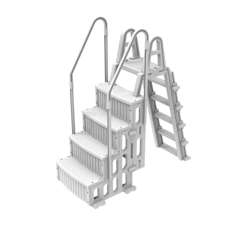 Escaleras de piscina de plástico para actualizar nueces de verano Escalera de piscina empotrada en el suelo