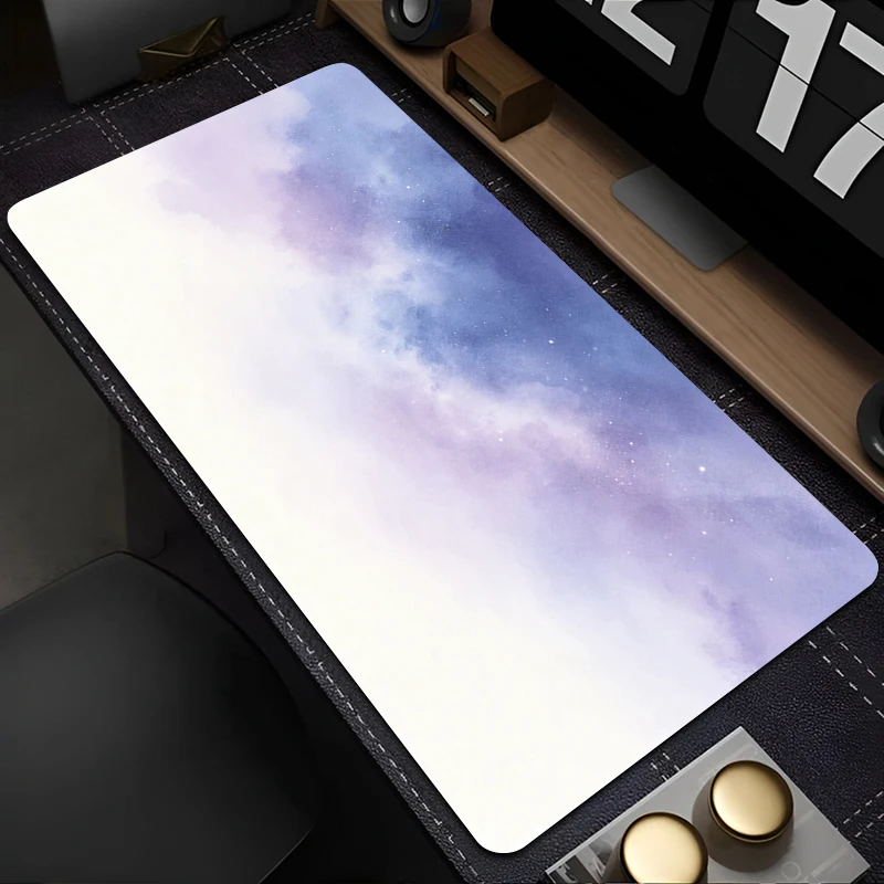 Purple Mouse Pad Smooth Office Desk Mats Large Gaming Accessories Anime Starry Sky Night Scene MousePads Game Laptop Desk Mat
