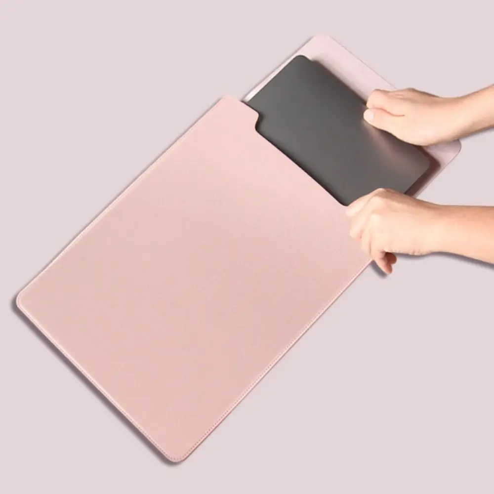 

PU Leather 14 Inch Laptop Sleeve Bag Waterproof Stain-resistant Laptop Sleeve Case Adjustable Ultra-thin Laptop Stand