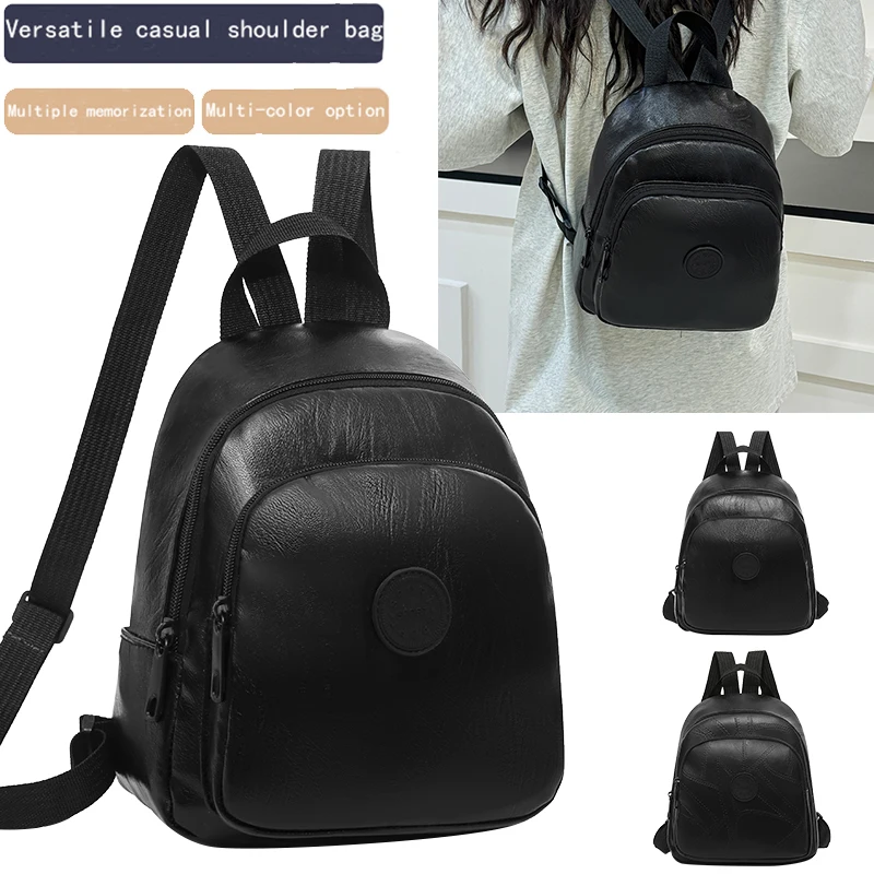 Elegant Multi-Color Faux Leather Mini Backpack Adjustable-Strap Lightweight for Daily Outings Casual Stylish Functional Bag