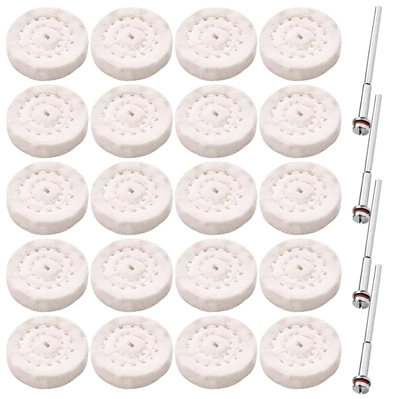 

AS59 Compatible With Hand Drills,Metal Rods 24-Piece Buffing Wheel Set,25 Mm Mini Cotton Polishing Discs For Jewelry