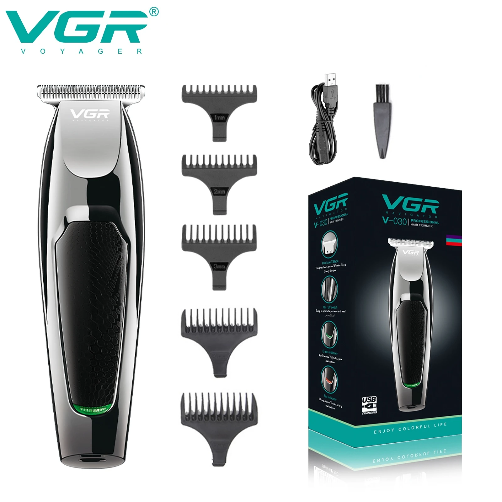 VGR Hair Trimmer Electric Hair Clipper Barber Cordless Hair Cutting Machine Mini Haircut Edgers Cutter Clipper for Men V-030 image 3