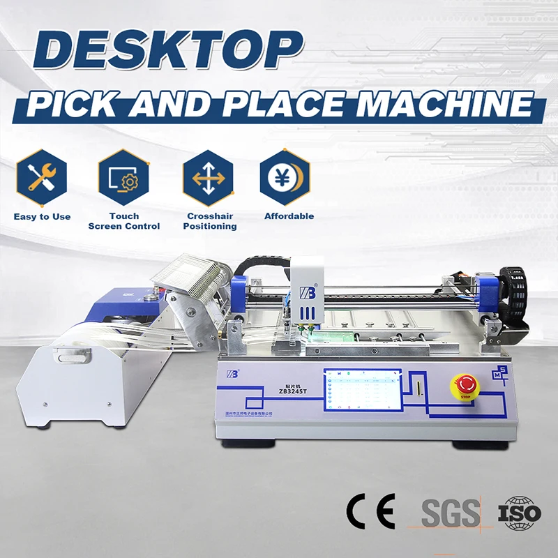 ZB3245T High Speed 2Head Automatic Pick And Place Machine Desktop LED Making Machine Pcb Assembly Machine For Led SMT Production