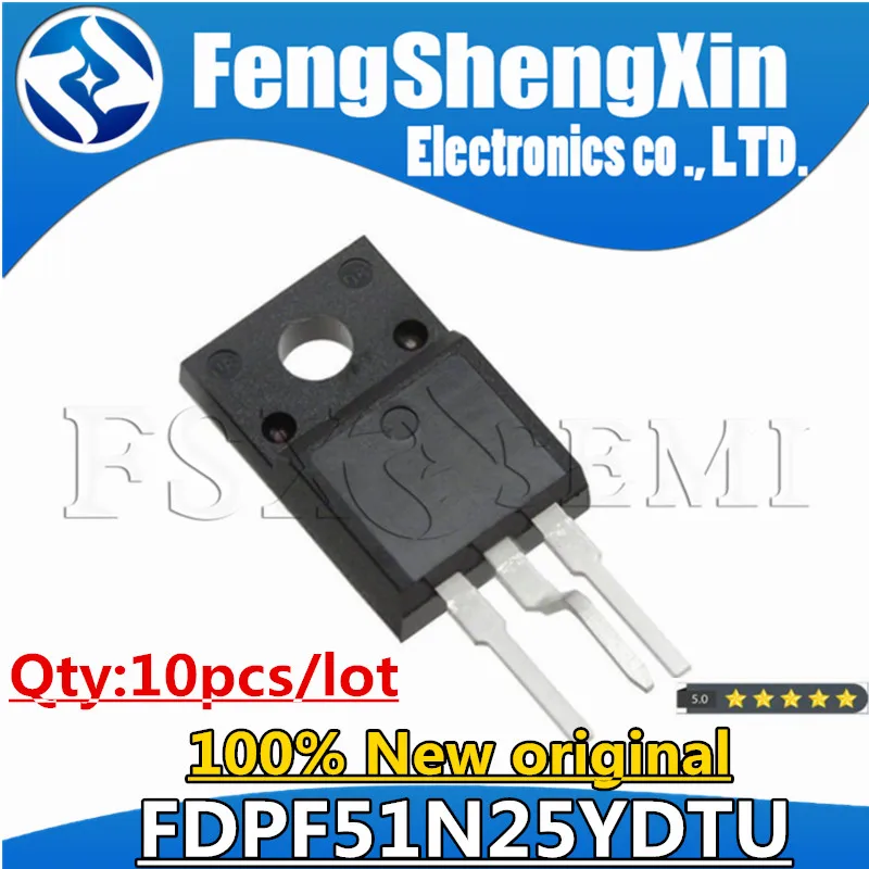 10pcs 100% New FDPF51N25 FDPF51N25YDTU TO-220F MOSFET