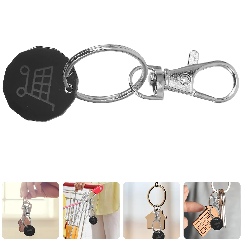 

Cart Token Holder Stainless Steel Shopping Trolley Coin Quarter Keychain Tokens Unisex Gift Keyrings