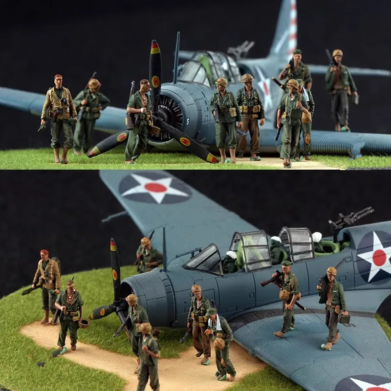 

Масштабная модель 1:72, смола, 9 шт., США Тихоокеанские солдаты W, фигурка собаки, игрушка, аксессуары для сцены, коллекция кукол, подарки для фанатов
