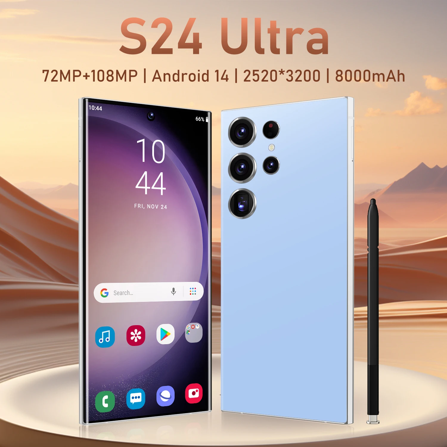 

NEW S24 Ultra Smartphone 5G 7.3inch HD 22GB+2TB memor 8000mAh Battery 72MP+108MP cameras Face Unlocked mobilephone