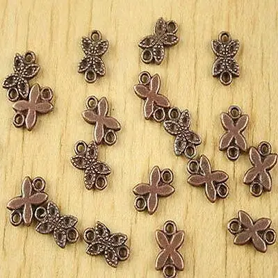 50pcs 11.2x6.8mm copper-tone butterfly charm connector  h2765