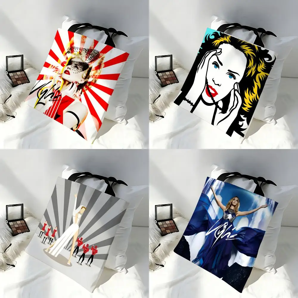 Storage Bags Canvas Tote Bag Large Women's Designer Handbags Shopping Bags For Groceries Kylie Minogue