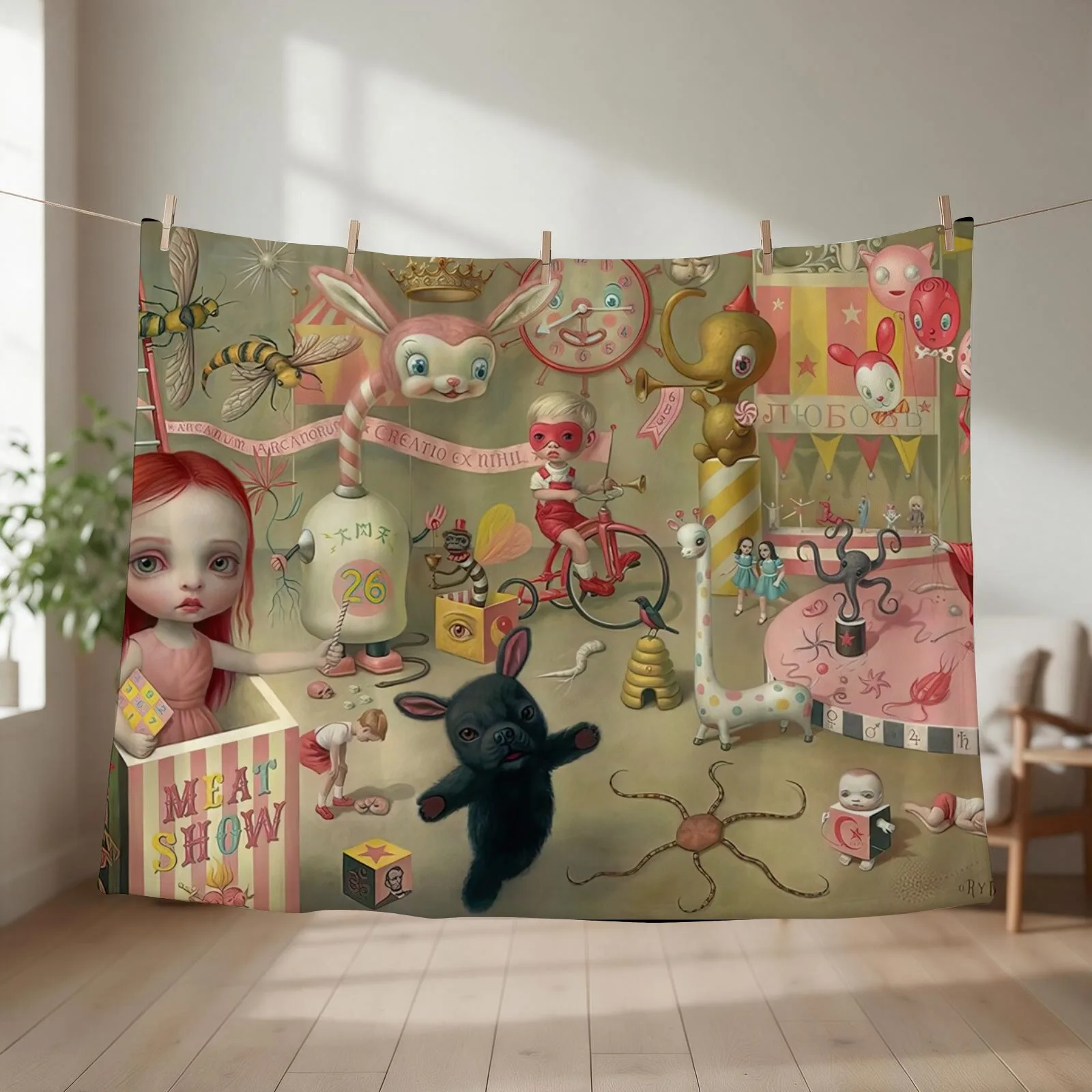 Mark Magic Circus Throw Blanket couch cozy soft plush fuzzy picnic outdoor blanket